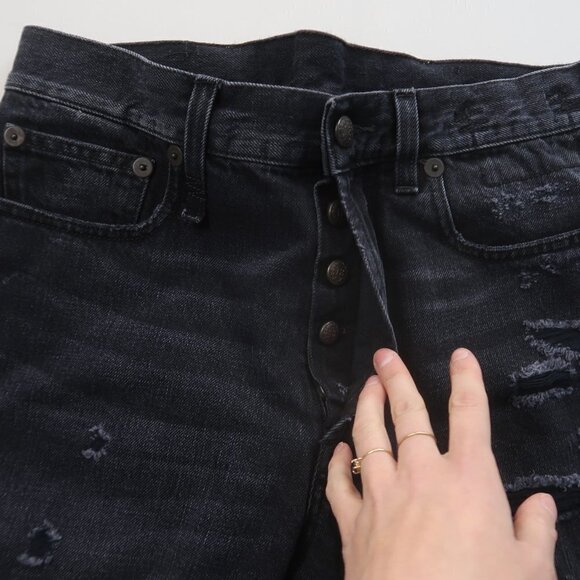 R13 Back Lace Up Jeans in Jake Black Size 27 - Picture 7 of 14